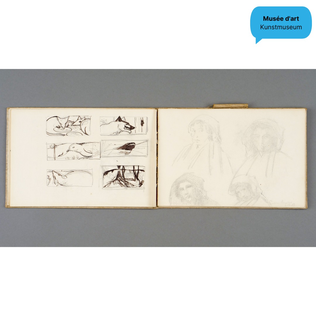 L’association des Amis du Musée d'art du Valais a fait l’acquisition d’un carnet de Marguerite Burnat-Provins. Vous aussi participez à l’enrichissement de la collection de l’institution cantonale en devenant membre de l’association ! Le mois prochain, on vous dévoile tout sur ce cahier dans notre rubrique "l'objet du mois" sur Facebook et Instagram. Merci Le Nouvelliste qui lui consacre un article : lien en Bio ! Notre Facebook en Bio ! #musee #museum #museescantonaux #kantonsmuseen #museesvalais #wallisermuseen @_amav_ @culture.canton.vs @lenouvellistevs 📷 Double page du carnet de croquis non-daté [après 1914] de Marguerite Burnat-Provins (1872-1952), diverses techniques sur papier. Acquisition de l'Association des Amis du Musée d'art du Valais pour le Musée d'art du Valais, 2024 © Musées cantonaux du Valais. Photo : Alexandre de Torrenté